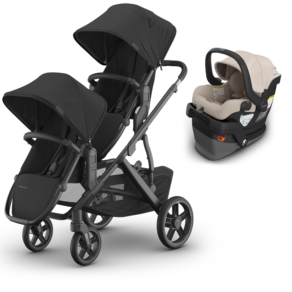 UPPAbaby Vista V3 Double Stroller for TWINS + 2 Mesa/Aria Car Seats