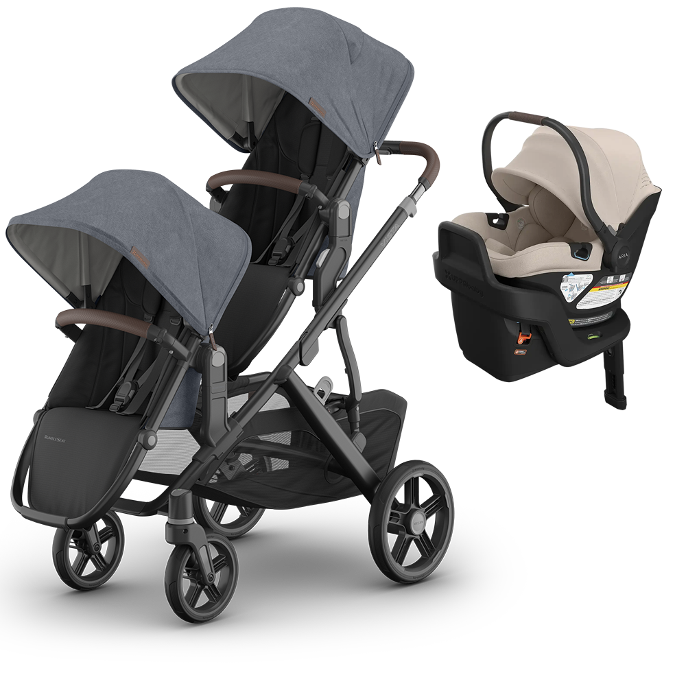 UPPAbaby Vista V3 Double Stroller for TWINS + 2 Mesa/Aria Car Seats