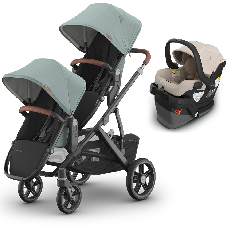 UPPAbaby Vista V3 Double Stroller for TWINS + 2 Mesa/Aria Car Seats