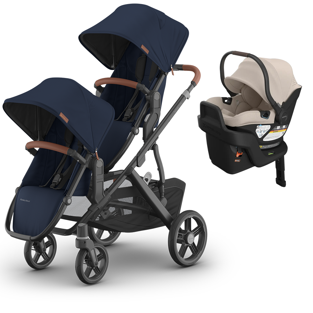 UPPAbaby Vista V3 Double Stroller for TWINS + 2 Mesa/Aria Car Seats