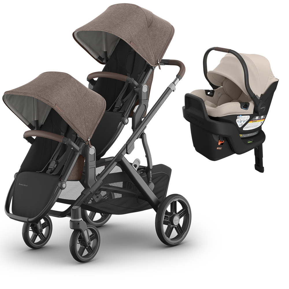 UPPAbaby Vista V3 Double Stroller for TWINS + 2 Mesa/Aria Car Seats