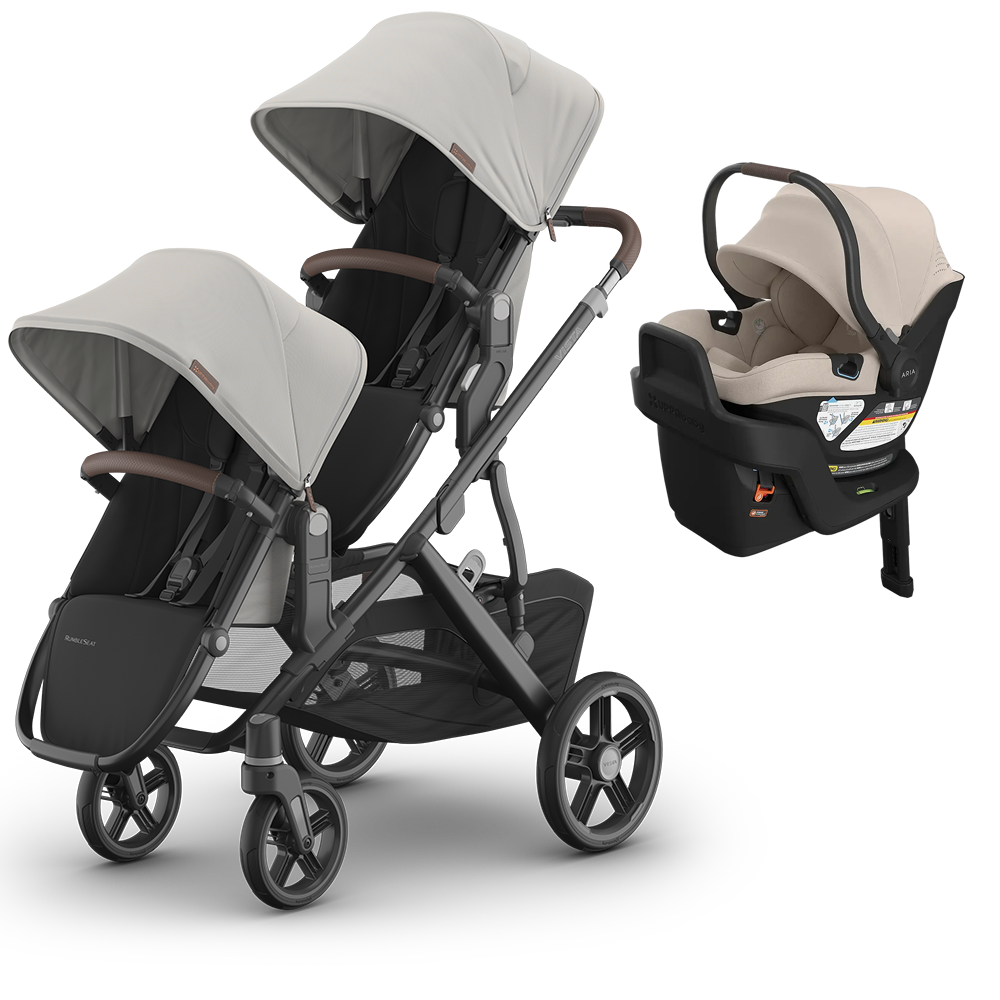 UPPAbaby Vista V3 Double Stroller for TWINS + 2 Mesa/Aria Car Seats