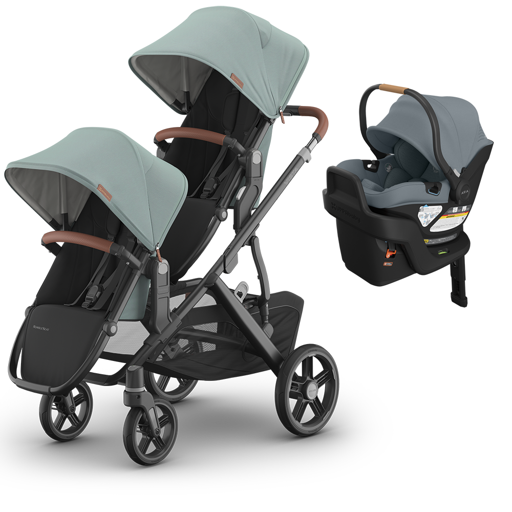 UPPAbaby Vista V3 Double Stroller + Mesa/Aria Travel System