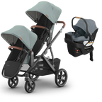UPPAbaby Vista V3 Double Stroller + Mesa/Aria Travel System