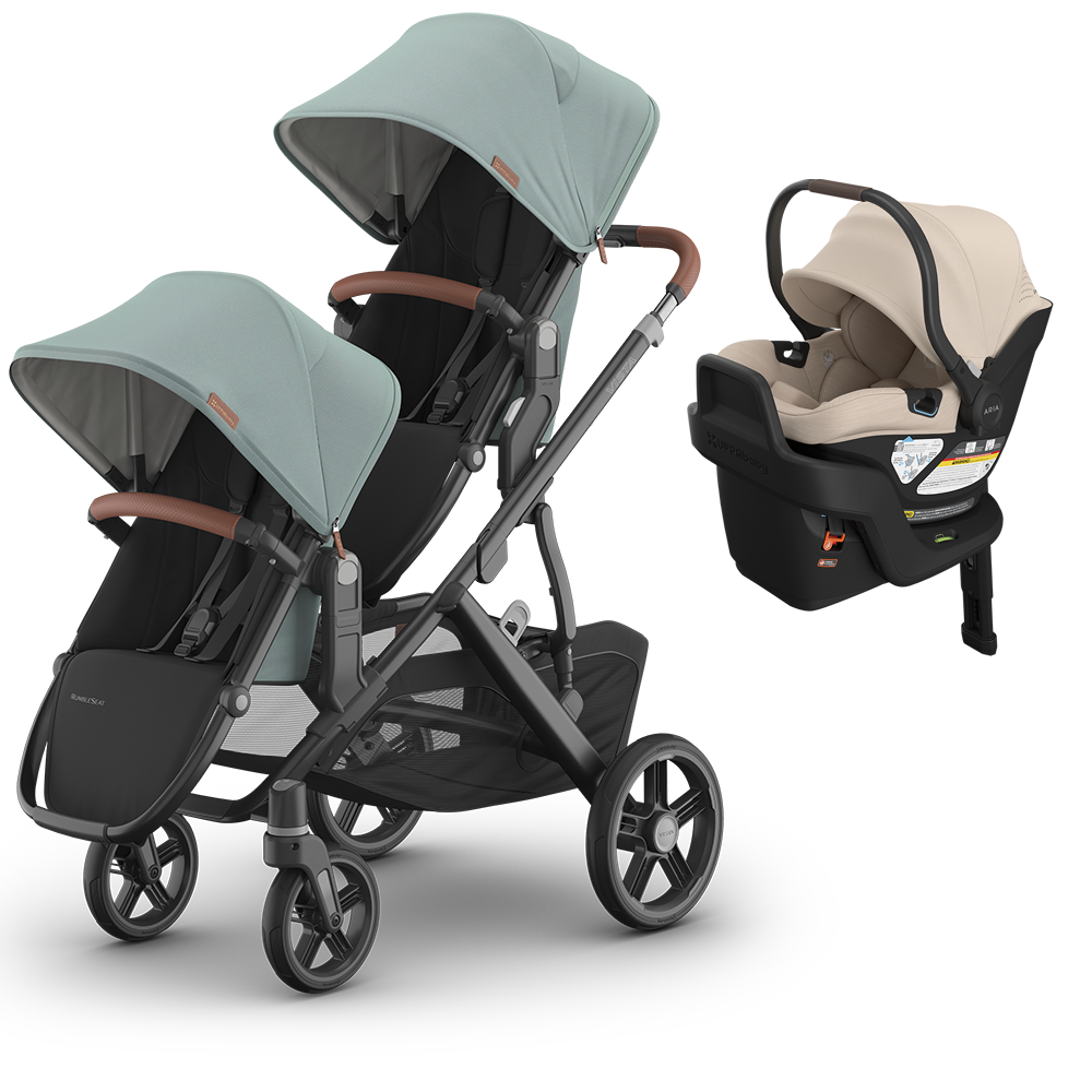 UPPAbaby Vista V3 Double Stroller + Mesa/Aria Travel System