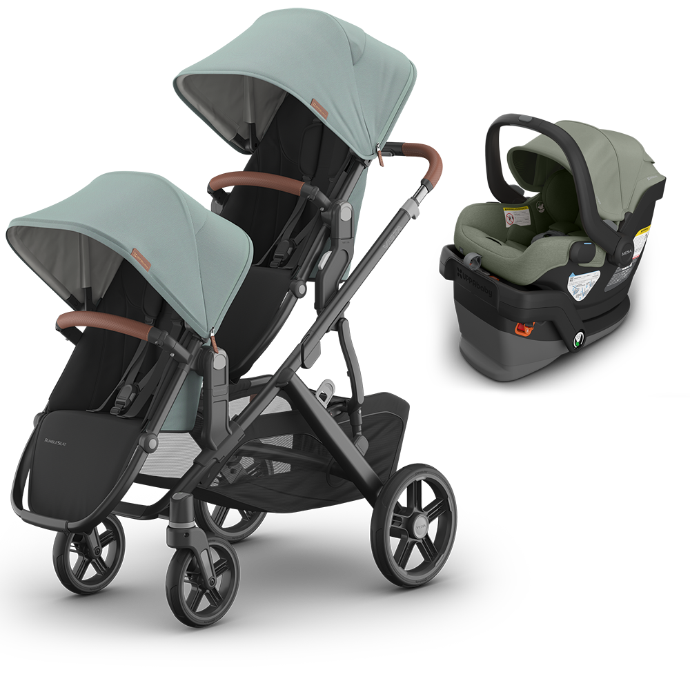 UPPAbaby Vista V3 Double Stroller + Mesa/Aria Travel System