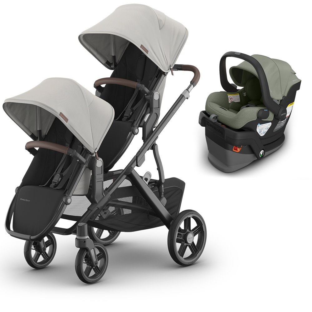 UPPAbaby Vista V3 Double Stroller + Mesa/Aria Travel System