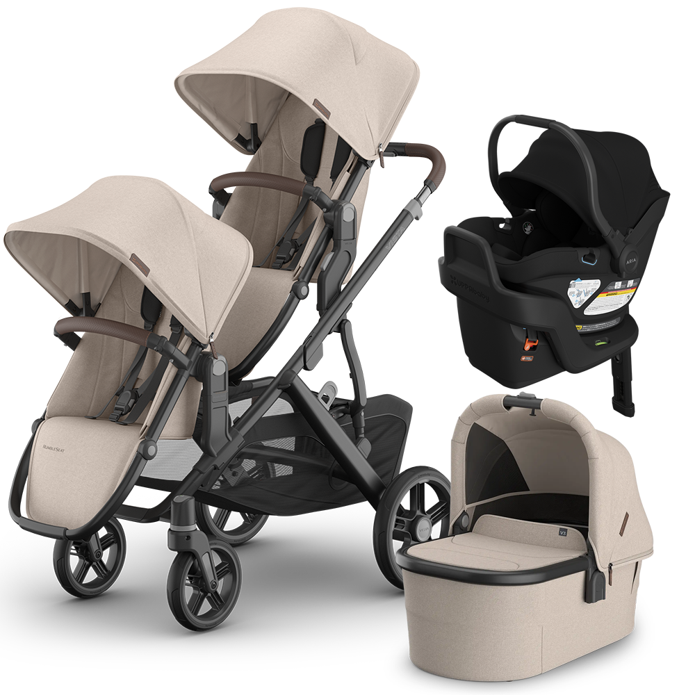 UPPAbaby Vista V3 Double Stroller + Bassinet + Mesa/Aria Travel System