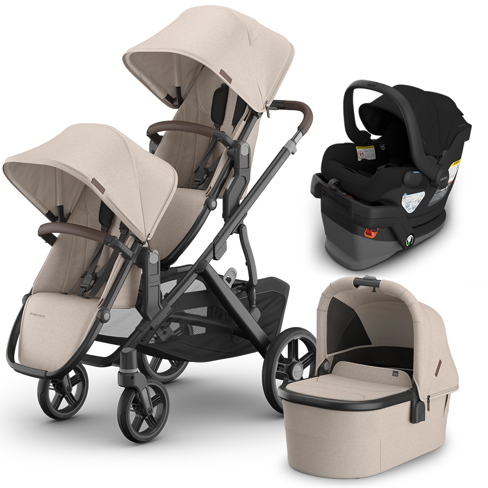 UPPAbaby Vista V3 Double Stroller + Bassinet + Mesa/Aria Travel System