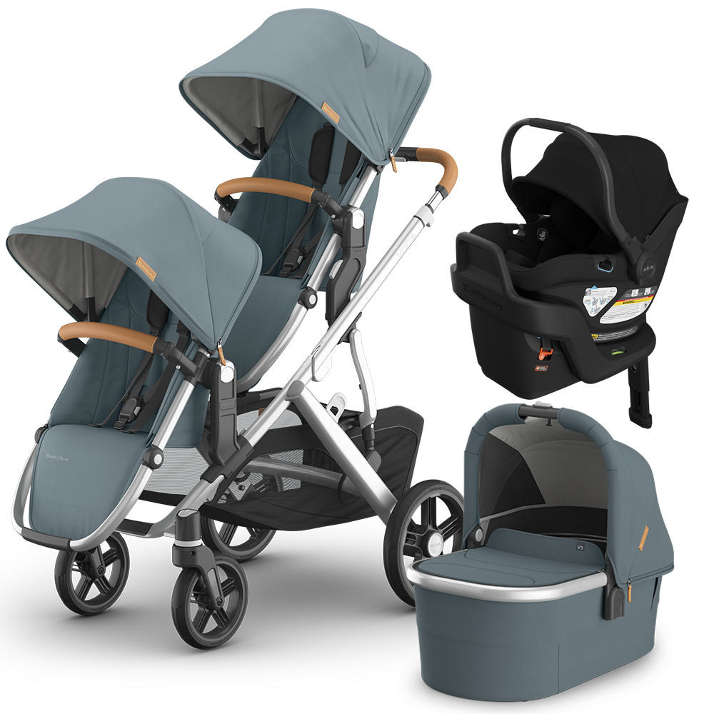 UPPAbaby Vista V3 Double Stroller + Bassinet + Mesa/Aria Travel System
