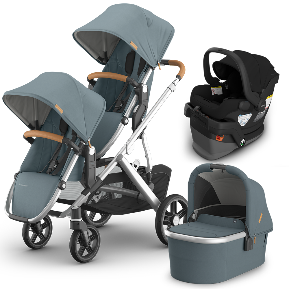 UPPAbaby Vista V3 Double Stroller + Bassinet + Mesa/Aria Travel System