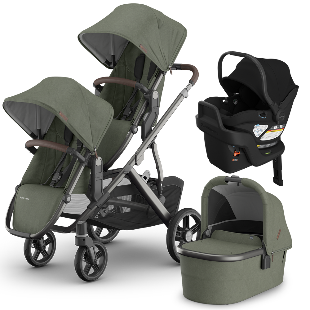 UPPAbaby Vista V3 Double Stroller + Bassinet + Mesa/Aria Travel System