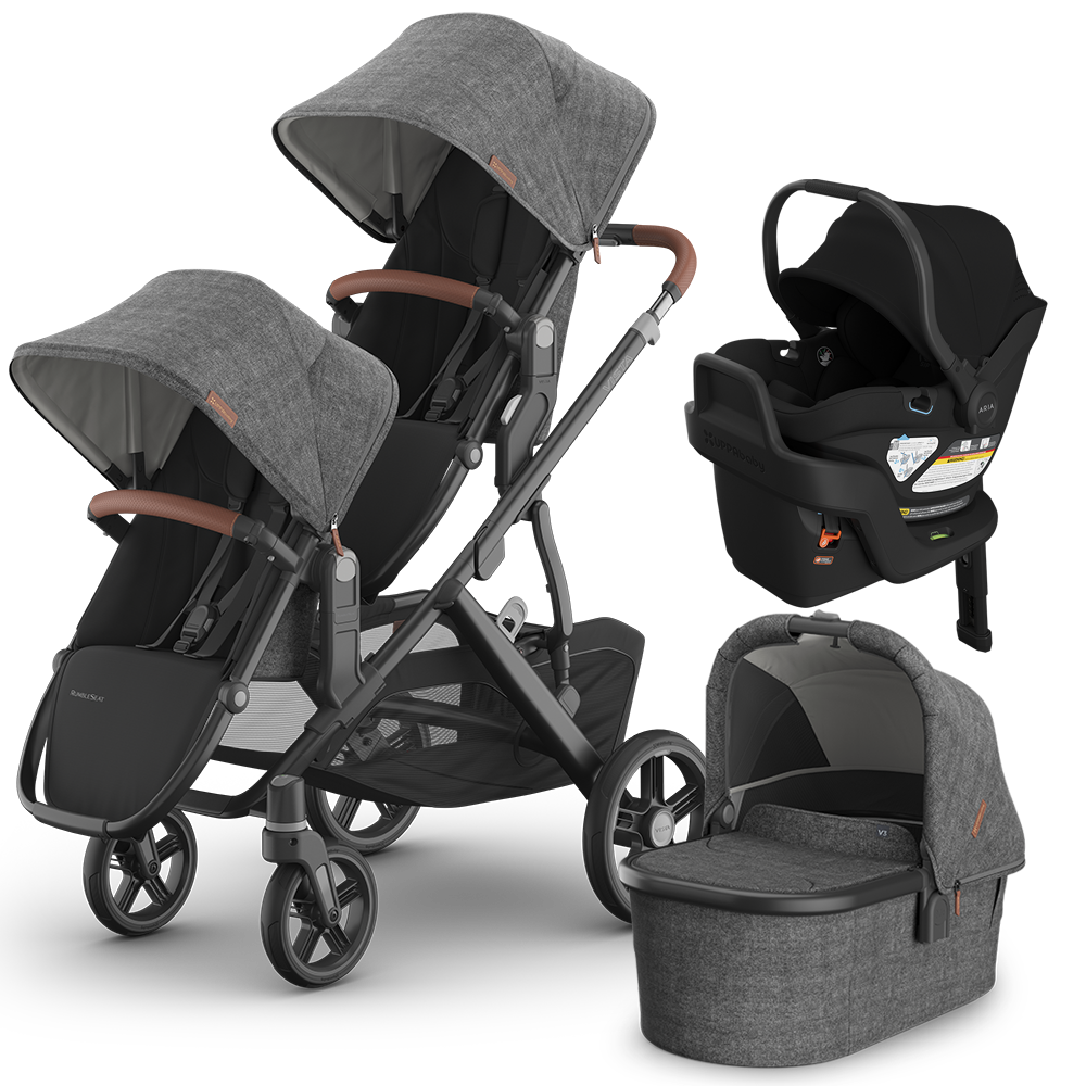 UPPAbaby Vista V3 Double Stroller + Bassinet + Mesa/Aria Travel System