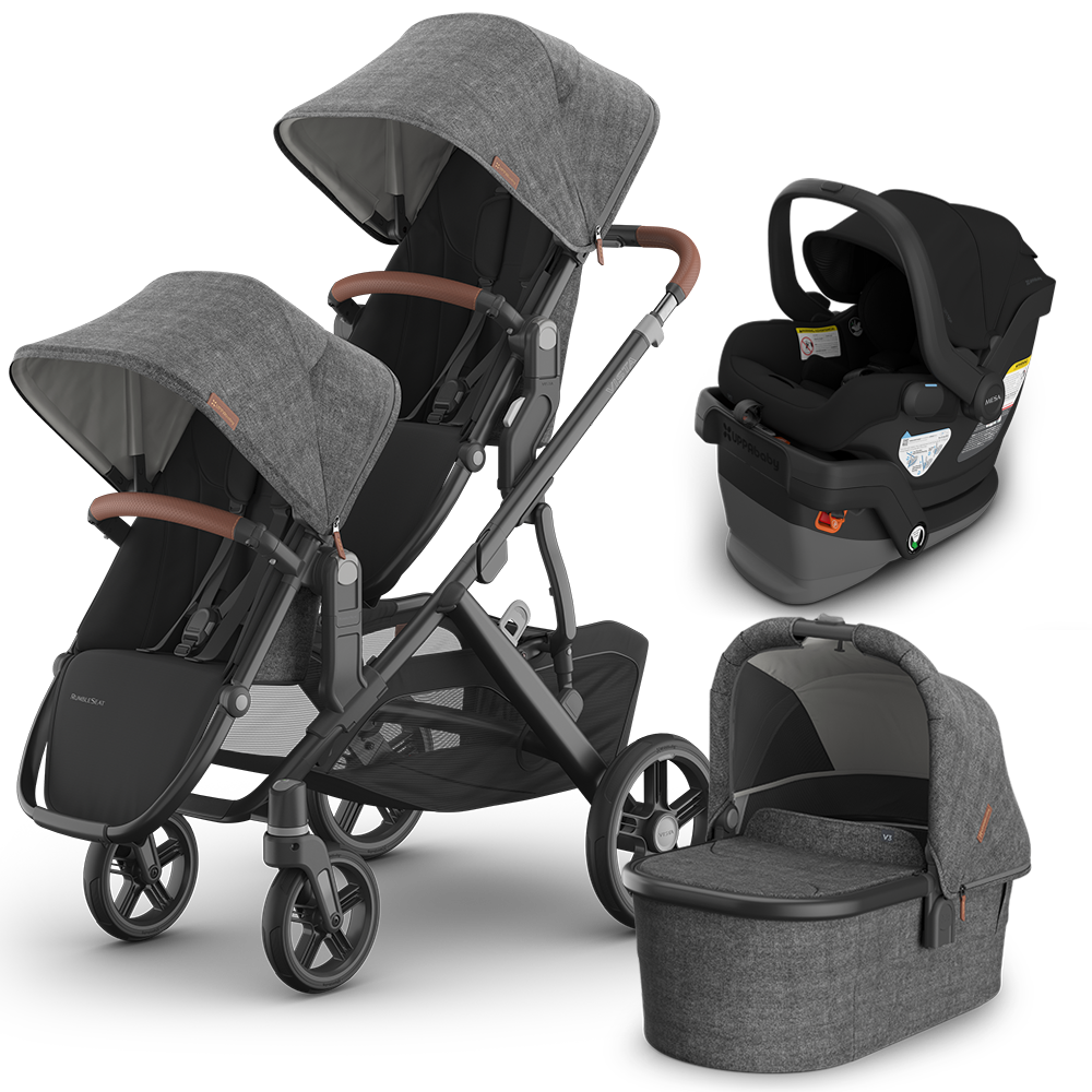 UPPAbaby Vista V3 Double Stroller + Bassinet + Mesa/Aria Travel System