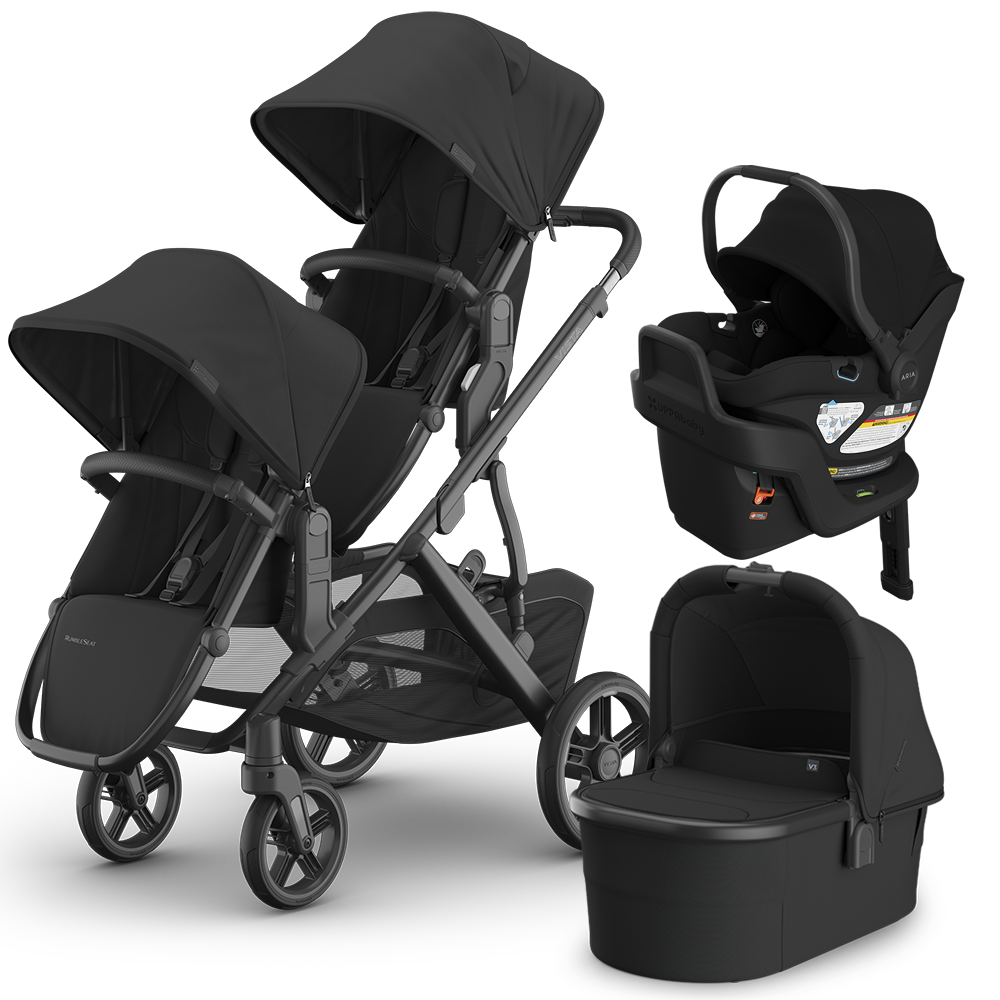 UPPAbaby Vista V3 Double Stroller + Bassinet + Mesa/Aria Travel System