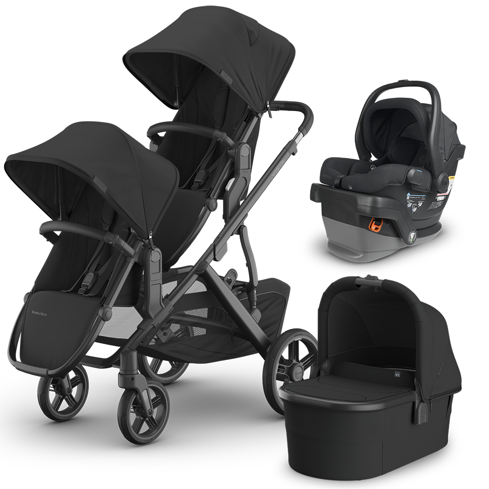 UPPAbaby Vista V3 Double Stroller + Bassinet + Mesa/Aria Travel System