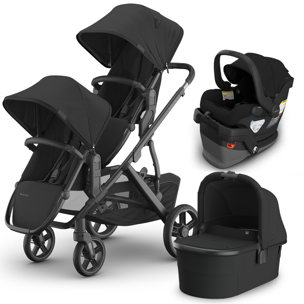 UPPAbaby Vista V3 Double Stroller + Bassinet + Mesa/Aria Travel System