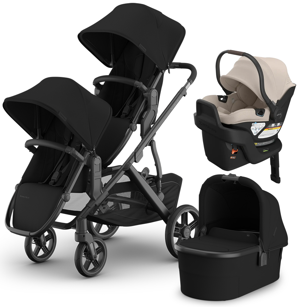 UPPAbaby Vista V3 Double Stroller + Bassinet + Mesa/Aria Travel System