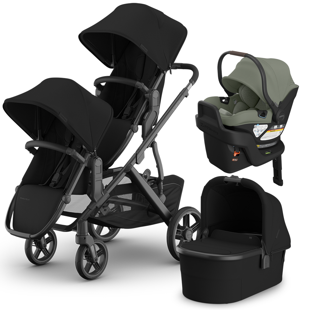 UPPAbaby Vista V3 Double Stroller + Bassinet + Mesa/Aria Travel System
