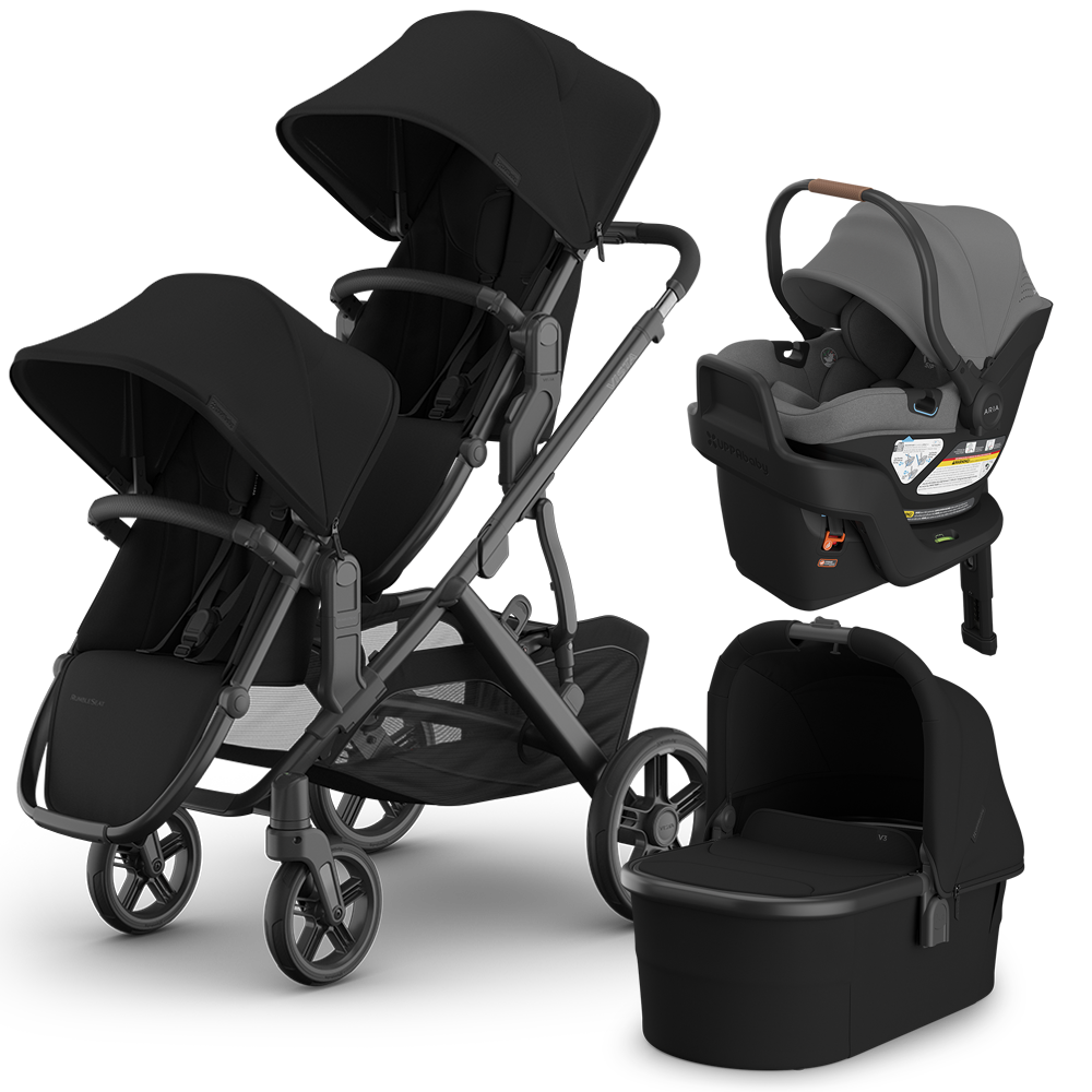 UPPAbaby Vista V3 Double Stroller + Bassinet + Mesa/Aria Travel System