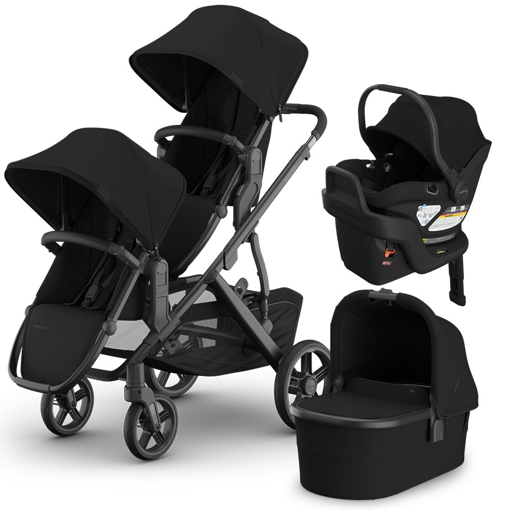 UPPAbaby Vista V3 Double Stroller + Bassinet + Mesa/Aria Travel System