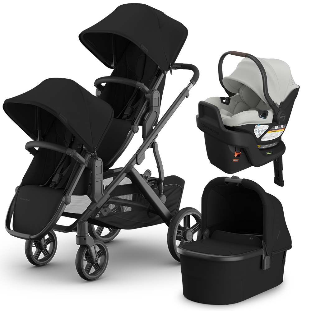 UPPAbaby Vista V3 Double Stroller + Bassinet + Mesa/Aria Travel System
