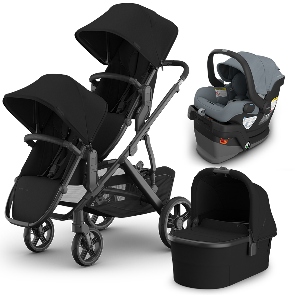 UPPAbaby Vista V3 Double Stroller + Bassinet + Mesa/Aria Travel System