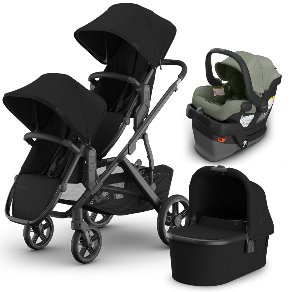 UPPAbaby Vista V3 Double Stroller + Bassinet + Mesa/Aria Travel System