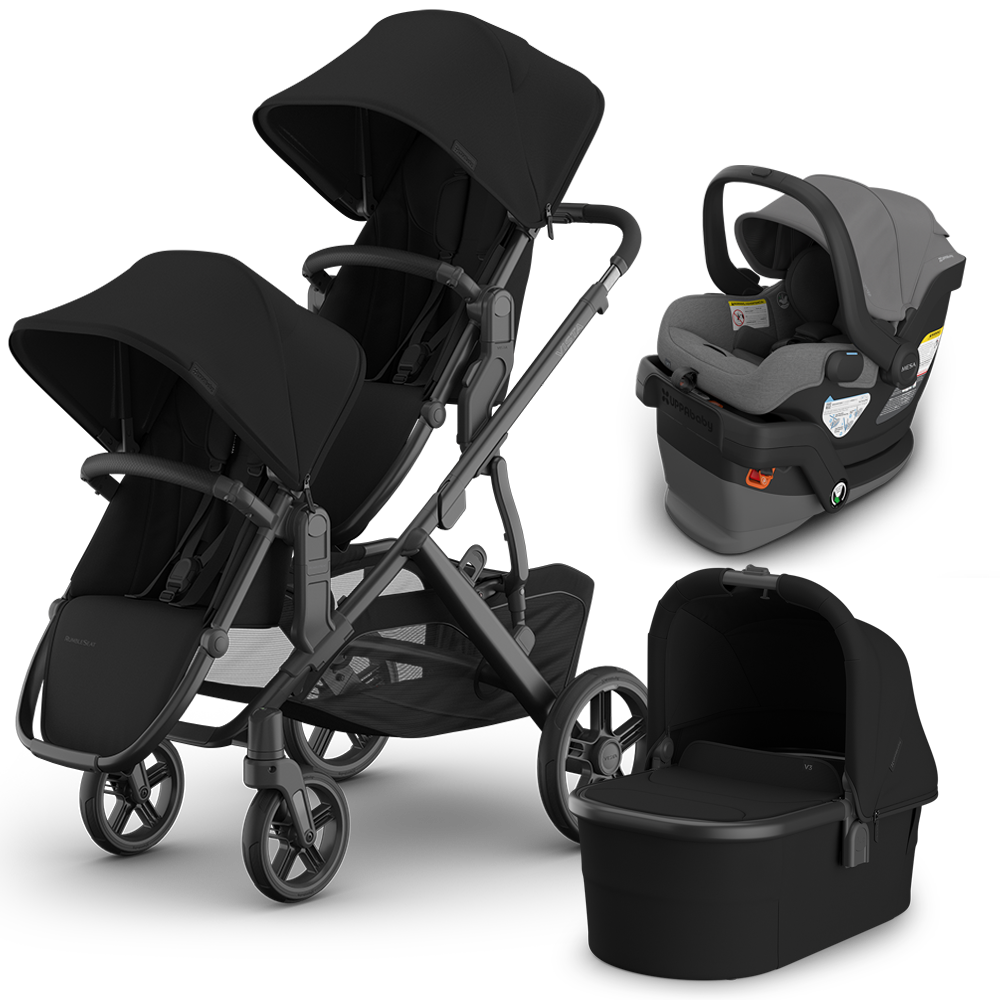 UPPAbaby Vista V3 Double Stroller + Bassinet + Mesa/Aria Travel System
