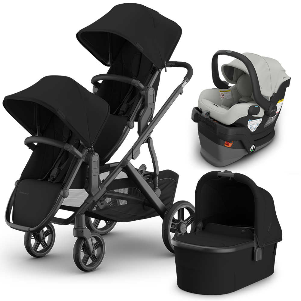 UPPAbaby Vista V3 Double Stroller + Bassinet + Mesa/Aria Travel System