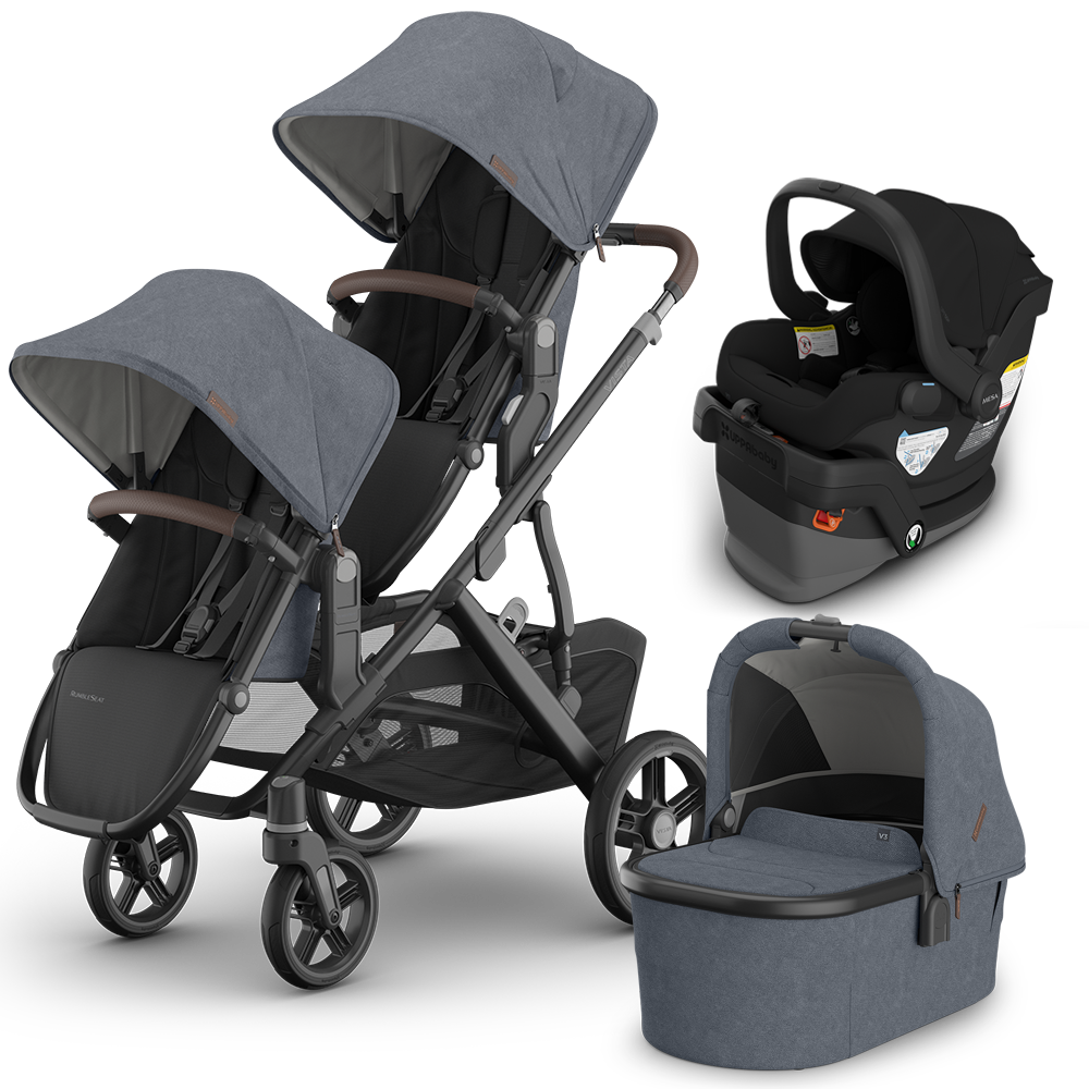 UPPAbaby Vista V3 Double Stroller + Bassinet + Mesa/Aria Travel System