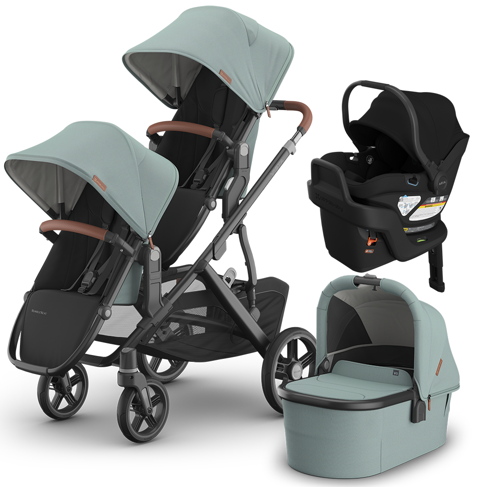 UPPAbaby Vista V3 Double Stroller + Bassinet + Mesa/Aria Travel System