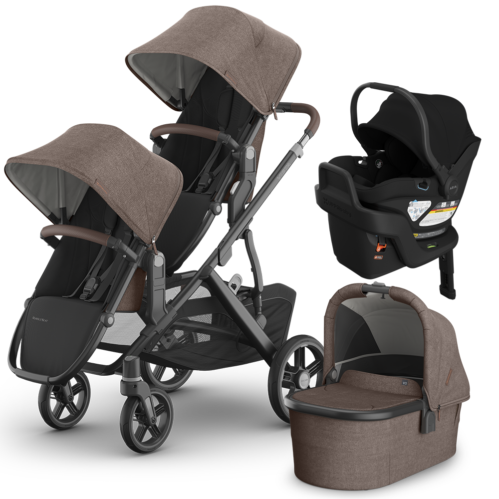 UPPAbaby Vista V3 Double Stroller + Bassinet + Mesa/Aria Travel System