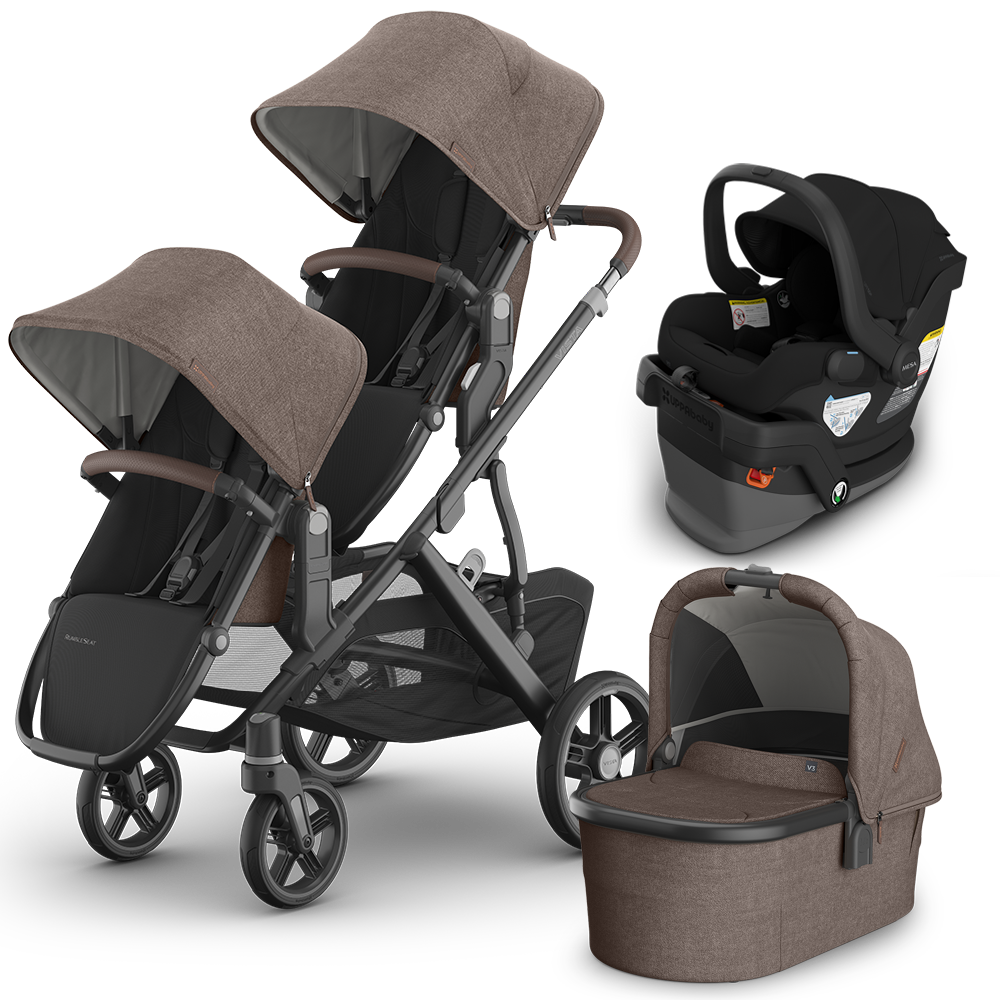 UPPAbaby Vista V3 Double Stroller + Bassinet + Mesa/Aria Travel System