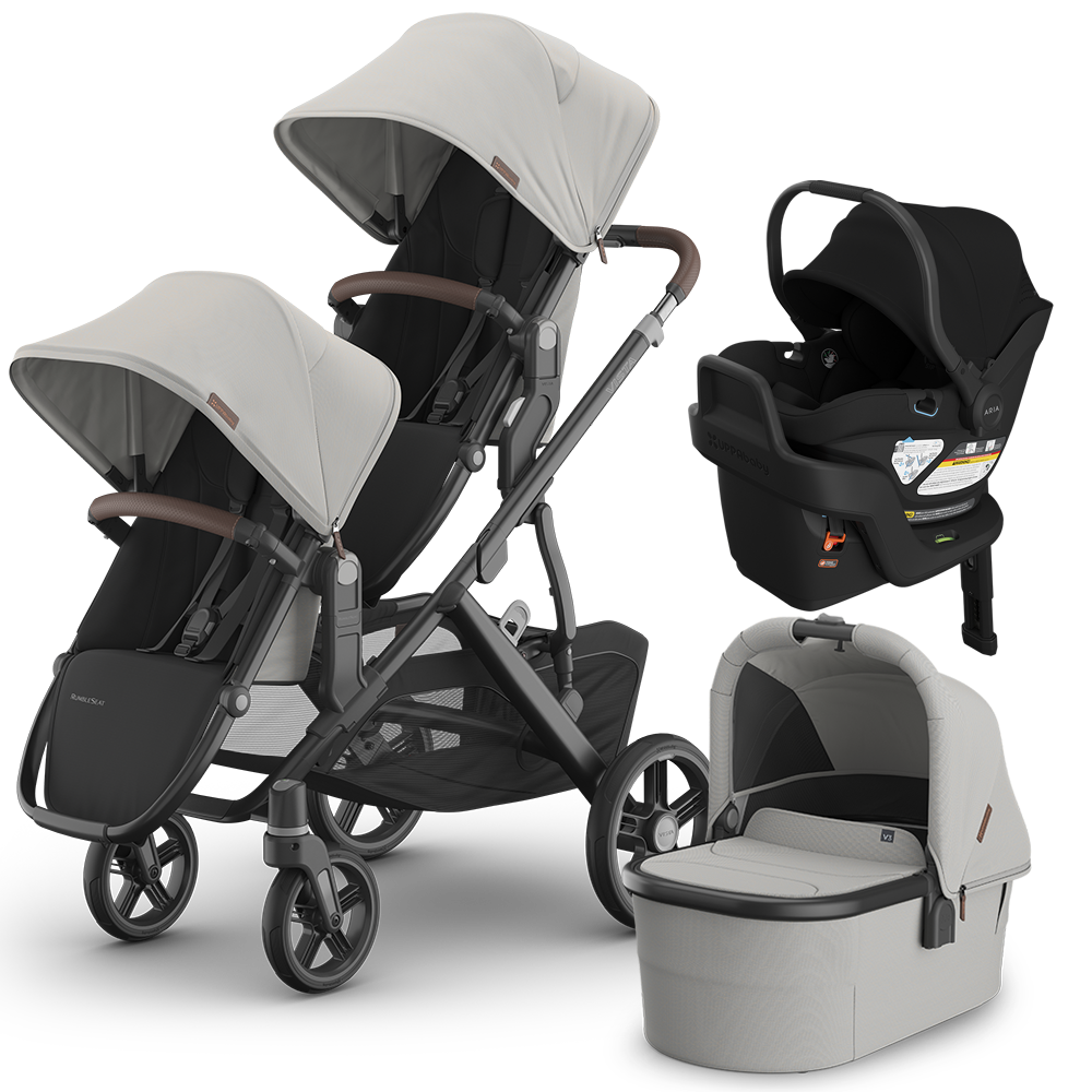 UPPAbaby Vista V3 Double Stroller + Bassinet + Mesa/Aria Travel System