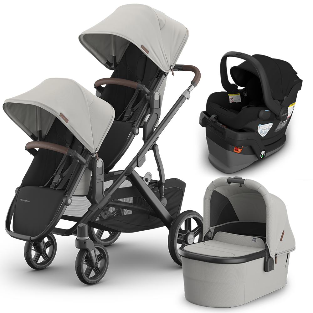UPPAbaby Vista V3 Double Stroller + Bassinet + Mesa/Aria Travel System