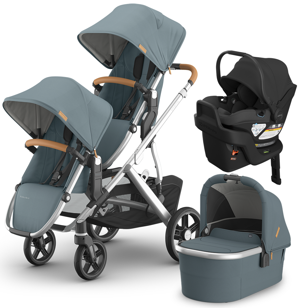 UPPAbaby Vista V3 Double Stroller + Bassinet + Mesa/Aria Travel System