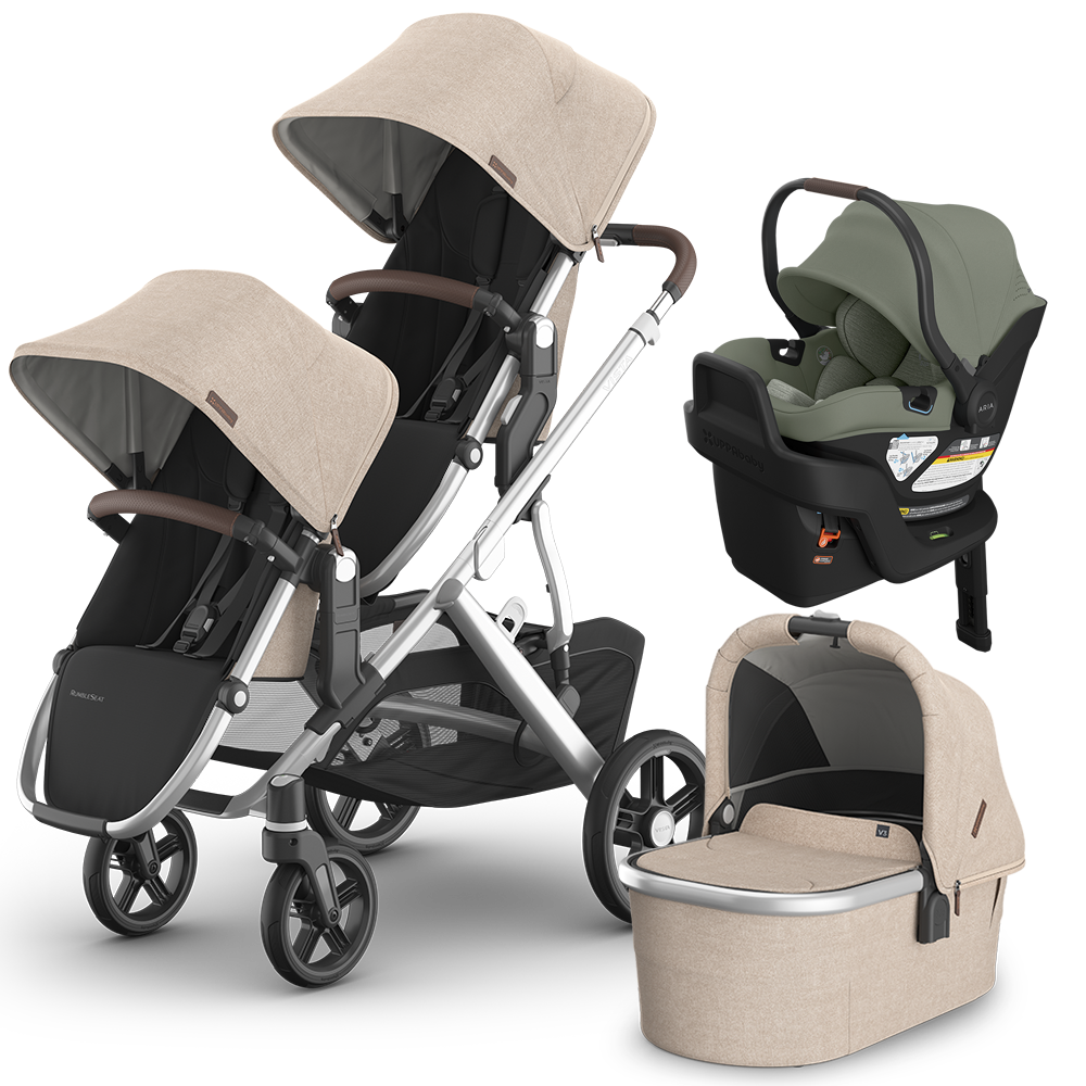 UPPAbaby Vista V3 Double Stroller + Bassinet + Mesa/Aria Travel System