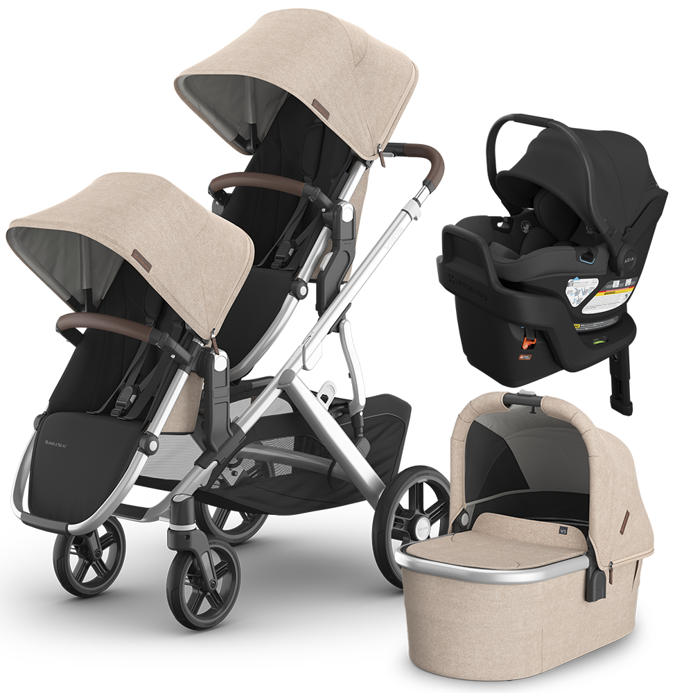 UPPAbaby Vista V3 Double Stroller + Bassinet + Mesa/Aria Travel System