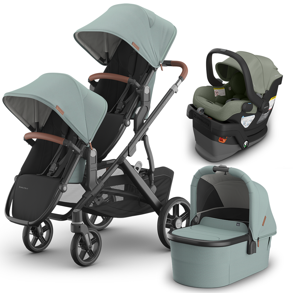 UPPAbaby Vista V3 Double Stroller + Bassinet + Mesa/Aria Travel System