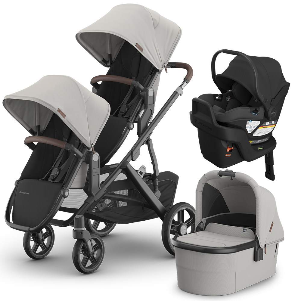 UPPAbaby Vista V3 Double Stroller + Bassinet + Mesa/Aria Travel System