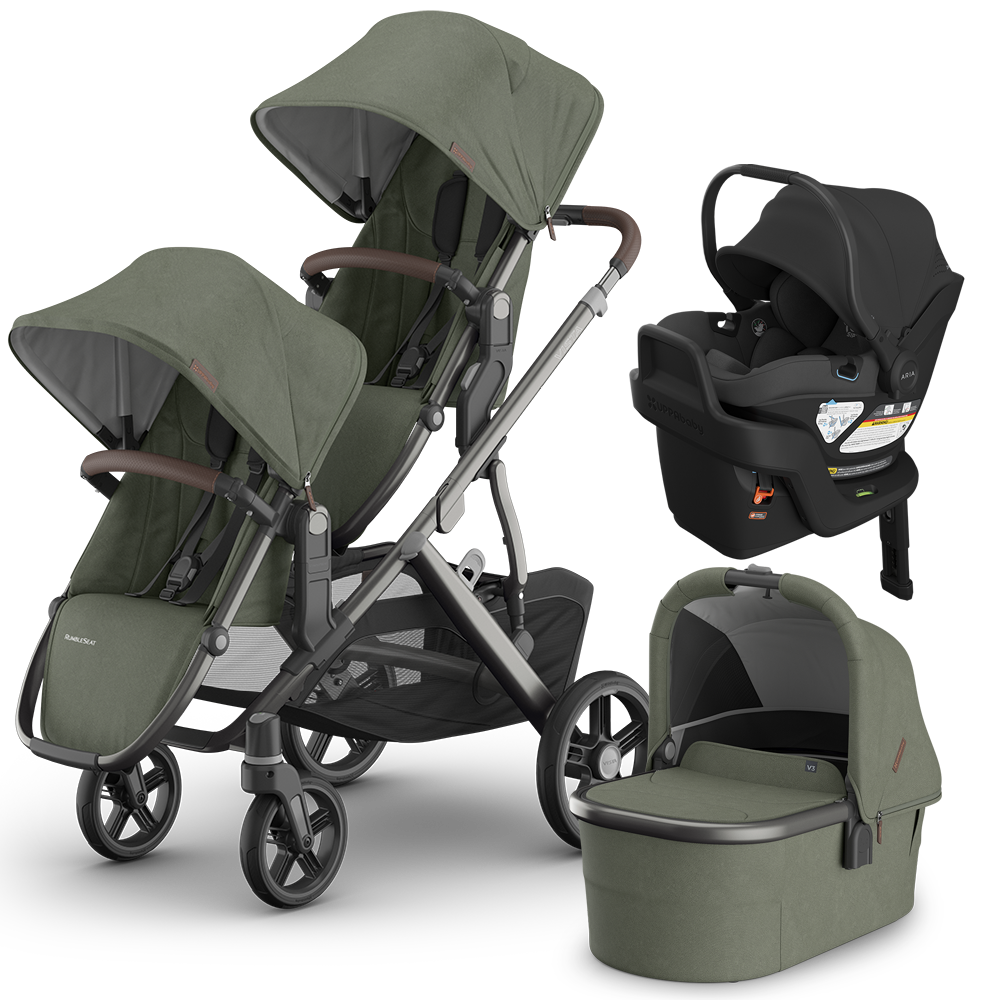 UPPAbaby Vista V3 Double Stroller + Bassinet + Mesa/Aria Travel System