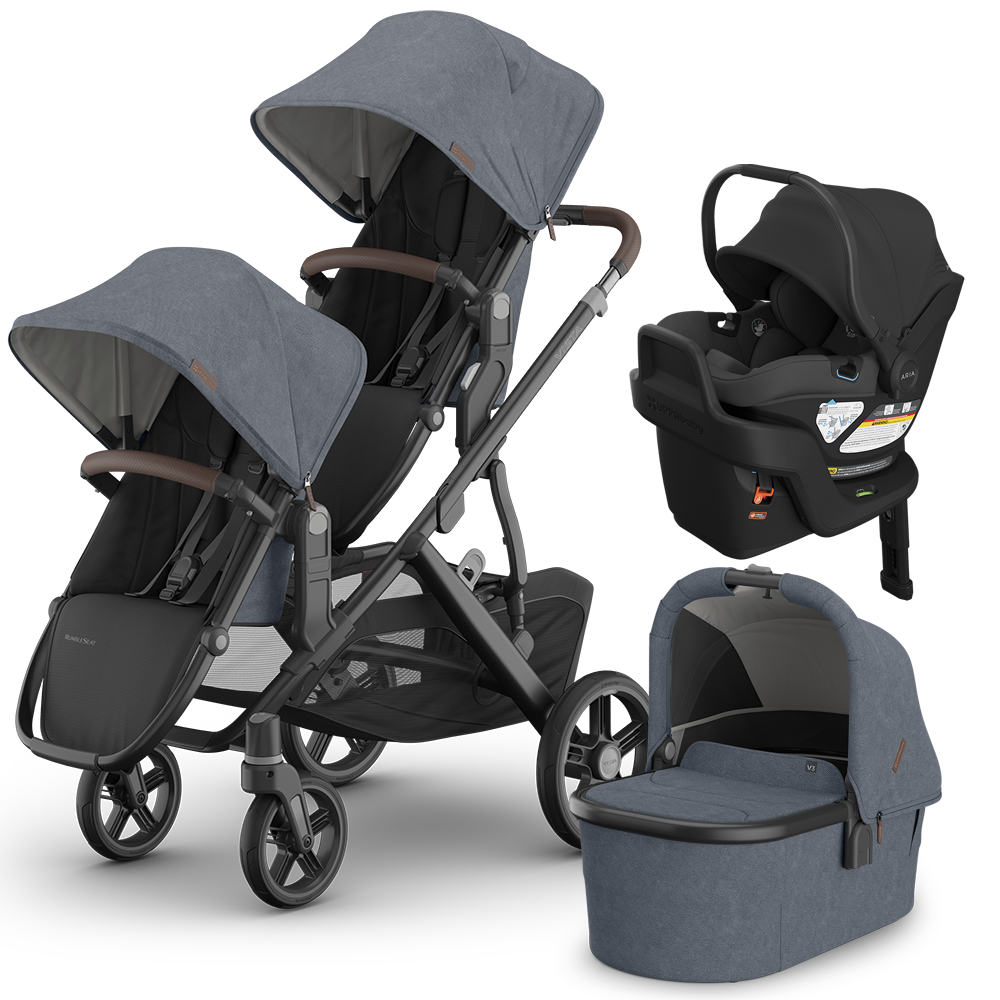 UPPAbaby Vista V3 Double Stroller + Bassinet + Mesa/Aria Travel System