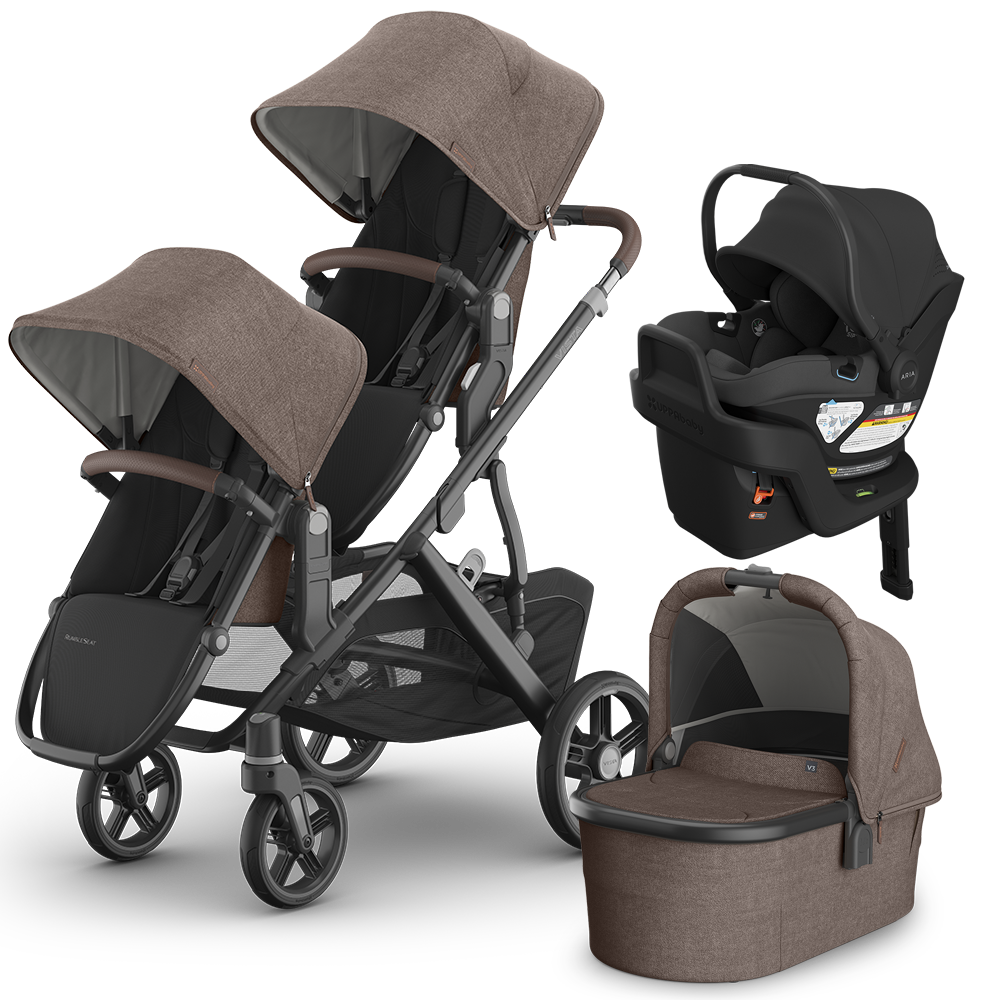 UPPAbaby Vista V3 Double Stroller + Bassinet + Mesa/Aria Travel System