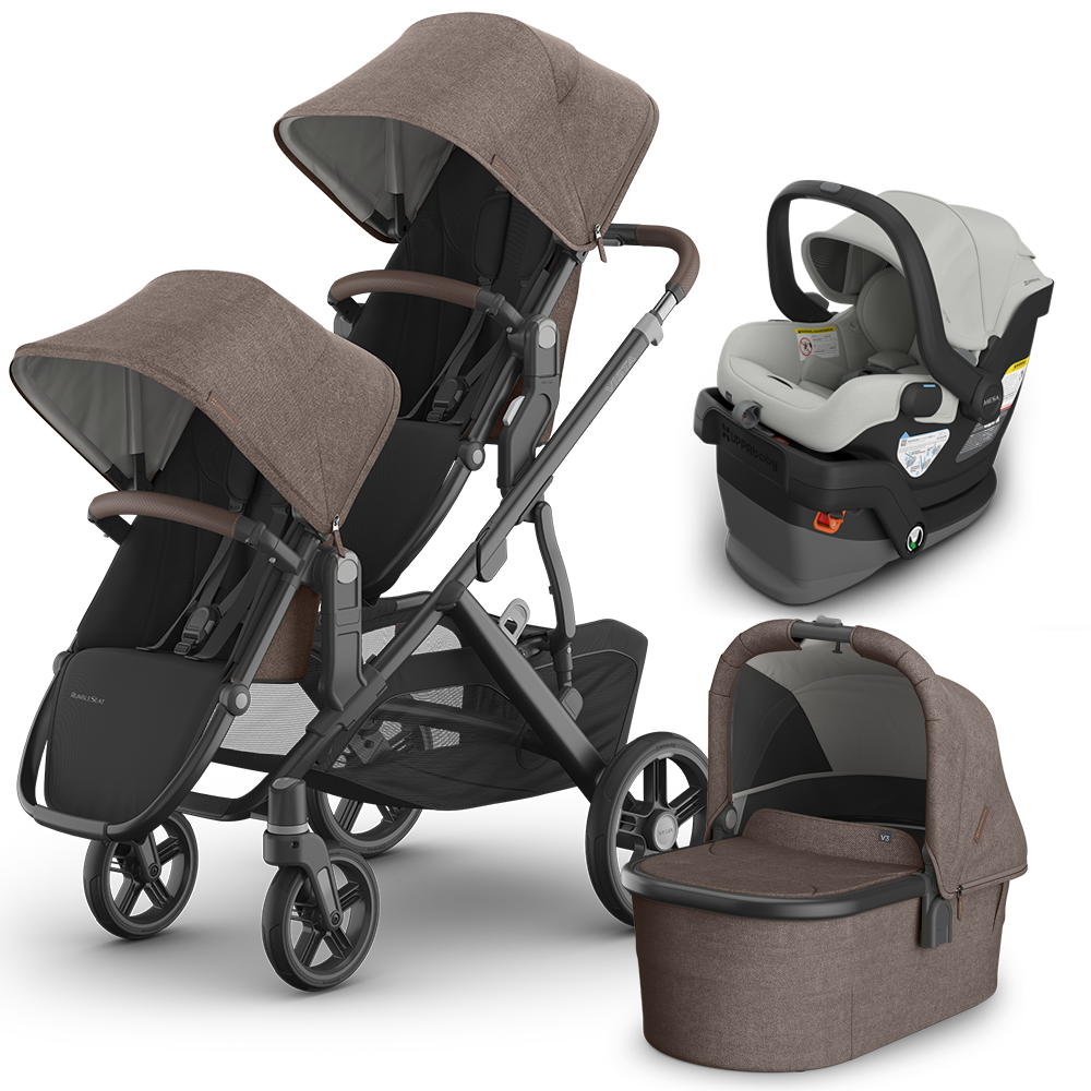 UPPAbaby Vista V3 Double Stroller + Bassinet + Mesa/Aria Travel System