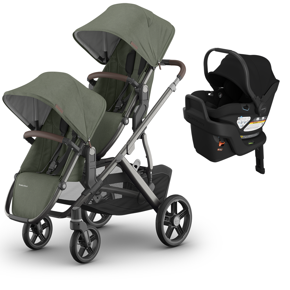 UPPAbaby Vista V3 Double Stroller + Mesa/Aria Travel System