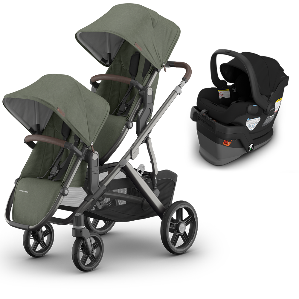 UPPAbaby Vista V3 Double Stroller + Mesa/Aria Travel System