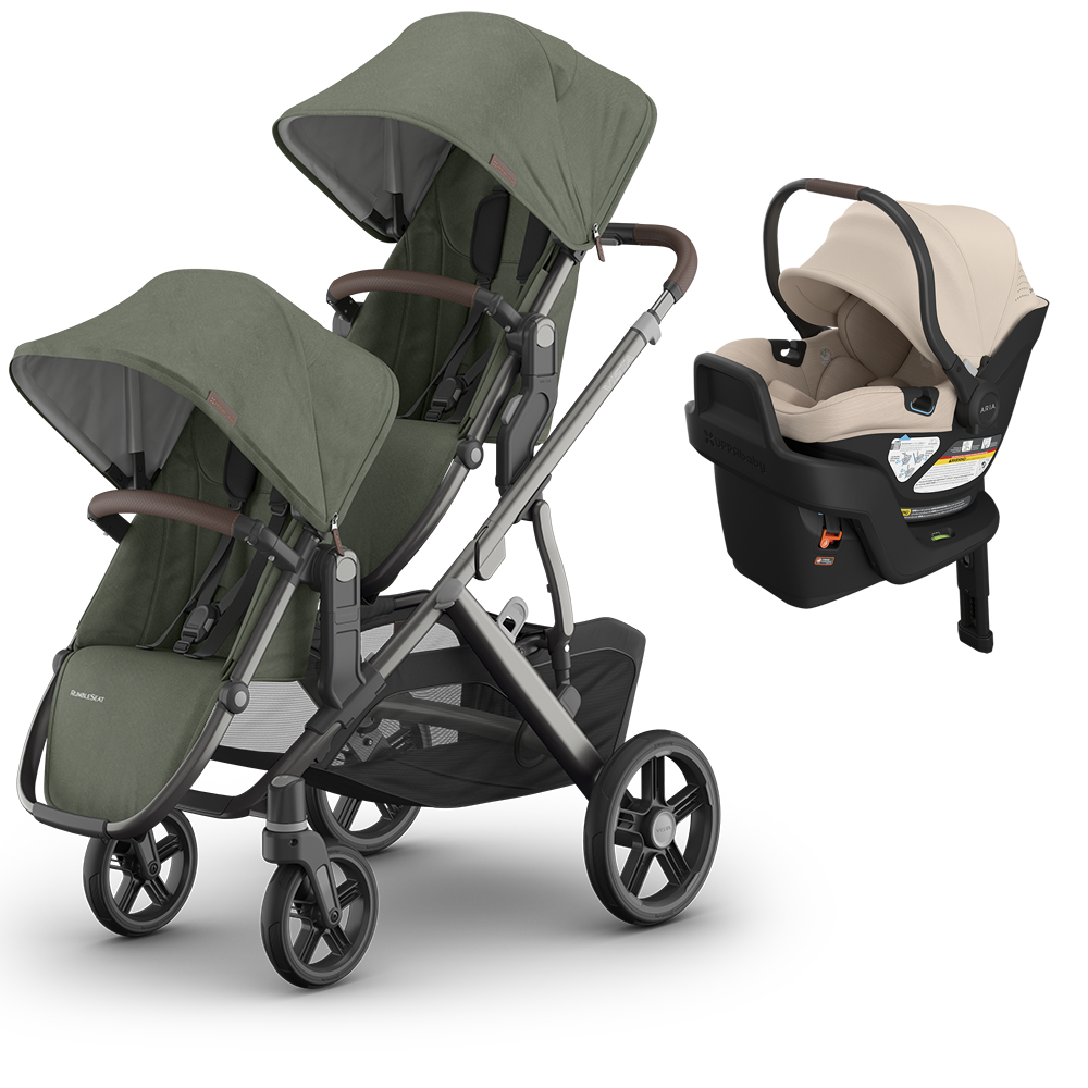 UPPAbaby Vista V3 Double Stroller + Mesa/Aria Travel System