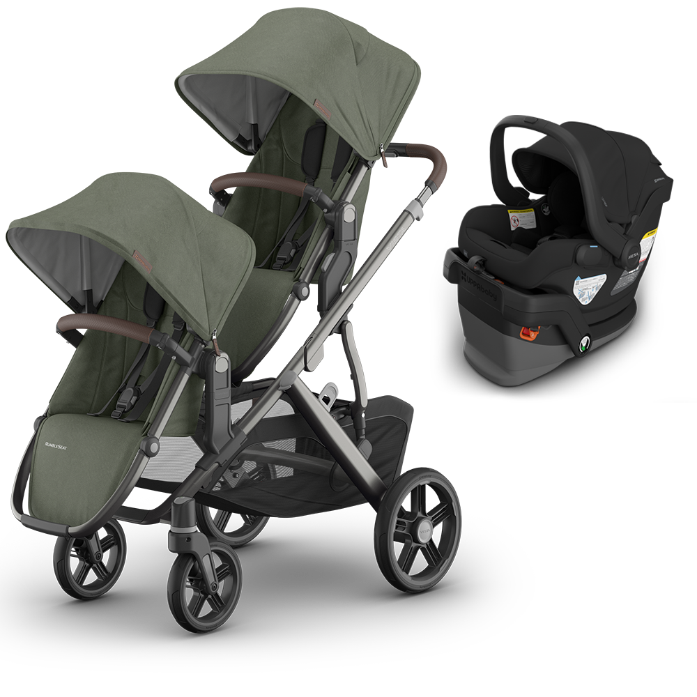 UPPAbaby Vista V3 Double Stroller + Mesa/Aria Travel System
