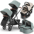 UPPAbaby Vista V3 Double Stroller for TWINS + 2 Bassinets + 2 Mesa/Aria Car Seats